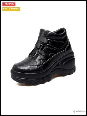 Microfiber Leather Orthopedic Platform Ankle Boots with Arch Support